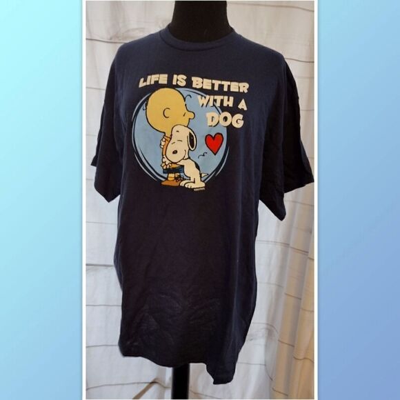Peanuts Life Is Better With A Dog Short Sleeve Tee Size XL - Picture 1 of 4